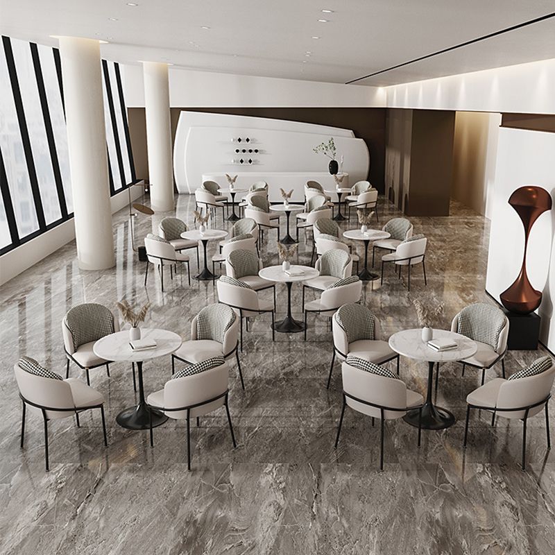 Glam Metal Kitchen Dining Chairs Upholstered Side Chairs with Black Legs Clearhalo 'Dining Chairs' 'Dining Tables & Seating' 'dining_chair' 'furn' 'furn_dining_chair' 'Furniture' 'Kitchen & Dining Furniture' 1200x1200_3215d084-fc4a-4c0f-85c0-da2186ee3d37