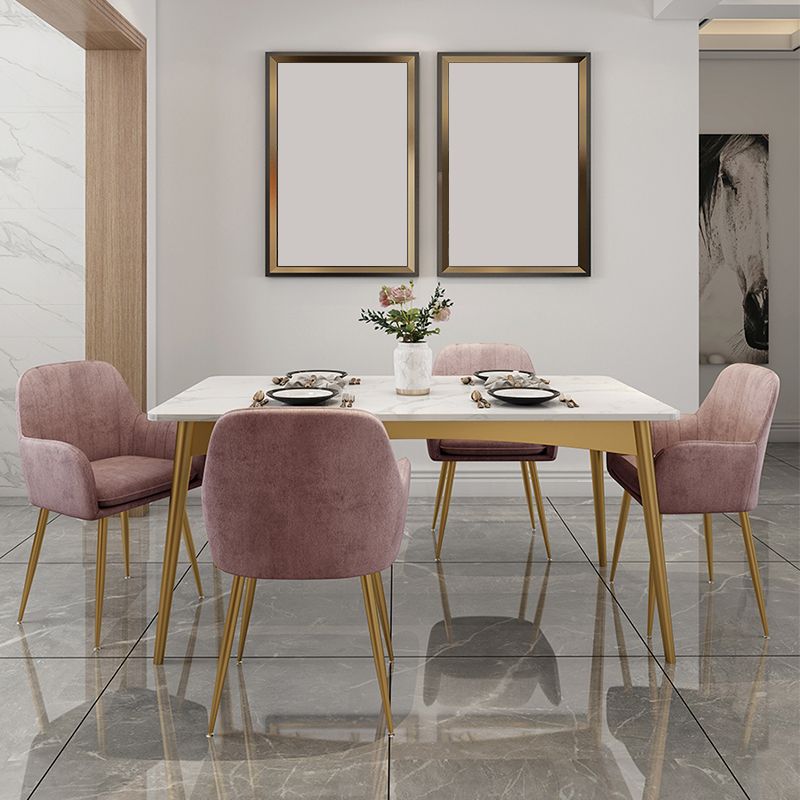 Glam -gestoffeerde tankstoel Velvet Parsons eetkamerstoel voor eetkamer