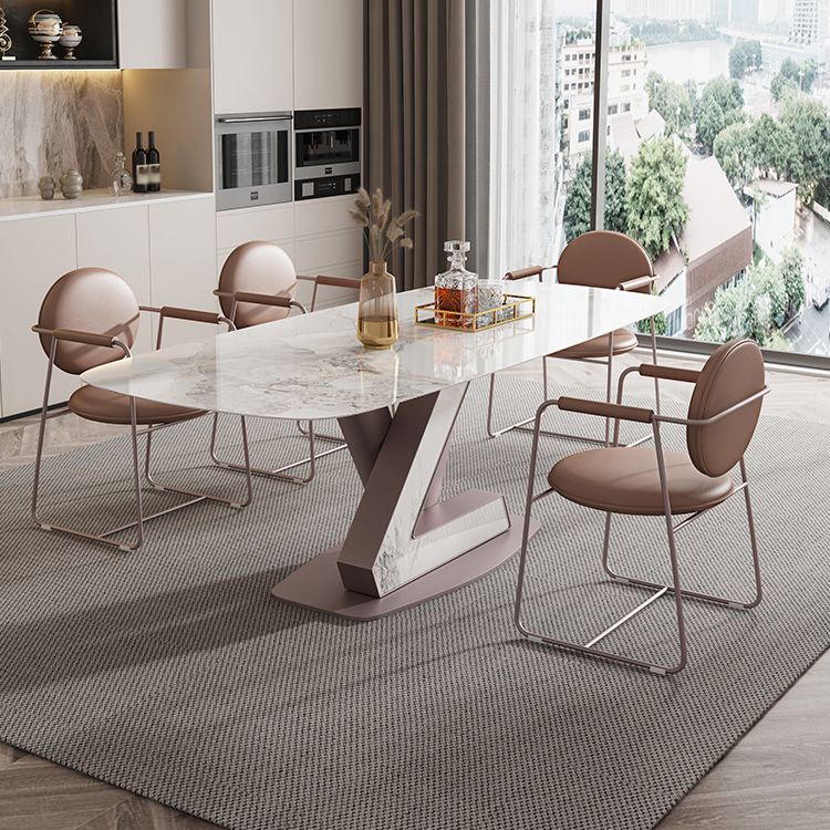 Luxury Sintered Stone Top Dining Set Rectangle 1/5/7 Pieces Dining Room Table Set