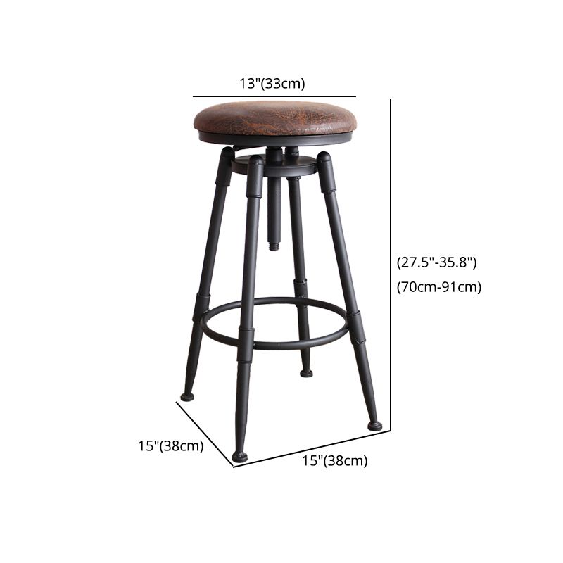 Adjustable Swivel Height Stool Industrial Round Seat Counter Bar Stool,1 Piece Clearhalo 'Bar Furniture' 'Bar Stools' 'bar_stools' 'furn' 'furn_bar_stools' 'furniture_bar_stools' 'Kitchen & Dining Furniture' 'kitchen&dining_furn' 'kitchen' 'kitchen_furn' Furniture' 1200x1200_32166ae2-bd43-4bb7-926e-bdd4c980e4cc