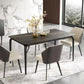 Contemporary Style 1/2/7 Pieces Dining Chairs Set Rectangle Stone Furniture in Black