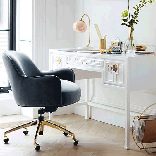 Silla de oficina moderna silla de altura sin altura de asiento ajustable con ruedas