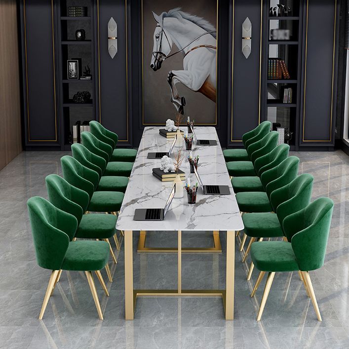 Glam Style Office Desk Meeting White Writing Desk for Study Room and Office Clearhalo 'furn' 'furn_office_desk' 'Furniture' 'Office Desks' 'Office Furniture' 'office_desk' 1200x1200_321a5583-54bd-4de1-89c6-b904e1bca118