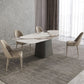 Sintered Stone Top Dining Table Rectangle Table in White with Metal Pedestal Base Clearhalo ' dining_table' 'Dining Tables & Seating' 'Dining Tables' 'furn' 'furn_dining_table' 'Furniture' 'furniture_dining_table' 'Kitchen & Dining Furniture' 'kitchen&dining_furn' 'kitchen' 'kitchen_dining_table' 1200x1200_321bb9fa-8e63-4091-87d6-2b07af0595ce