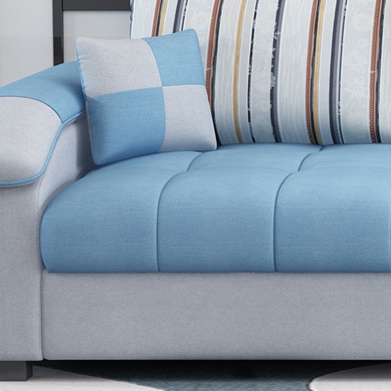 Slipcovered Pillowed Back Cushions Tufted Sectional Sofa Set with Storage Clearhalo 'Furniture' 'furniture_sectionals' 'kitchen' 'kitchen_sectionals' 'Living Room Furniture' 'Sectionals' 1200x1200_321c140f-0c23-4da8-bed7-0354790168ac