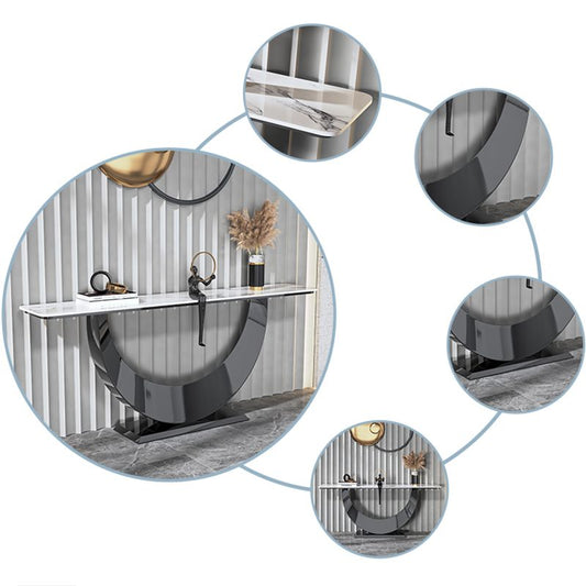 Console rettangolare di pietra Tabella 1-SHELF 31,5 "TABELLO DI ACCENTO ALTA