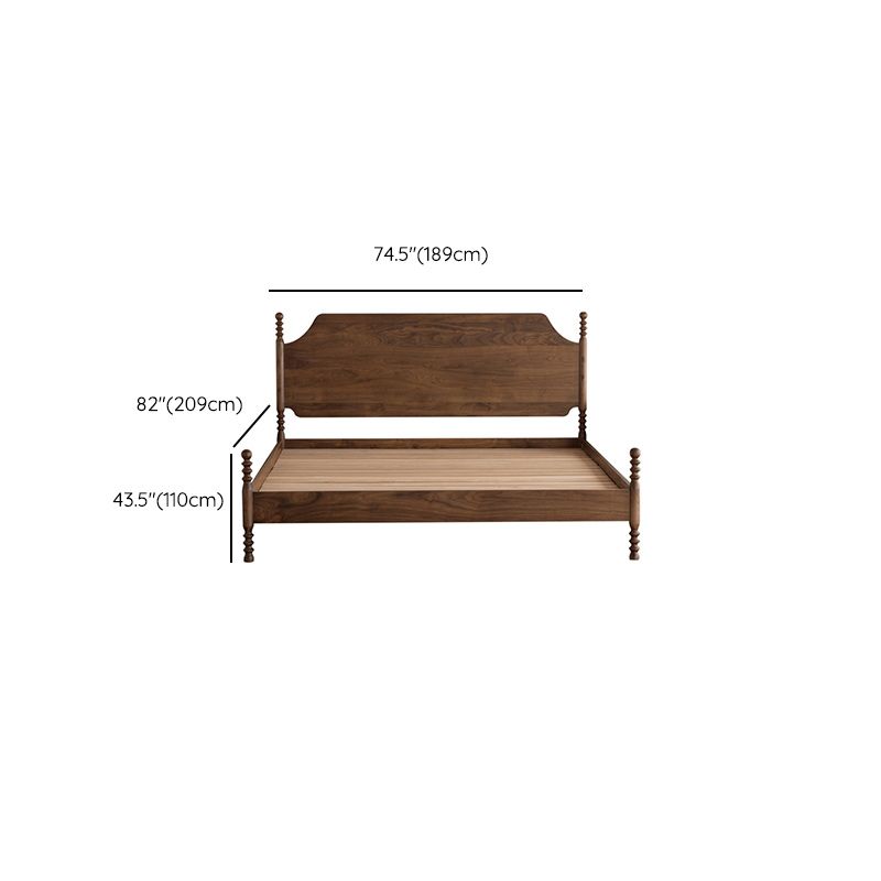 Solid Wood Headboard Poster Bed Walnut Bed Frame with Custom Legs Clearhalo 'Bedroom Furniture' 'Beds' 'furn' 'furn_beds' 'Furniture' 1200x1200_321e092b-6f92-41b9-a9c9-6ecc4e0e1280
