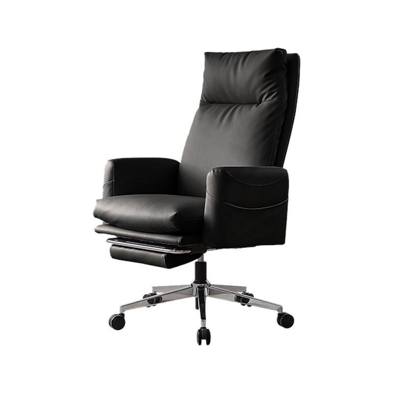 Silla moderna de gerente de brazos fijos Silla ajustable en altura con ruedas