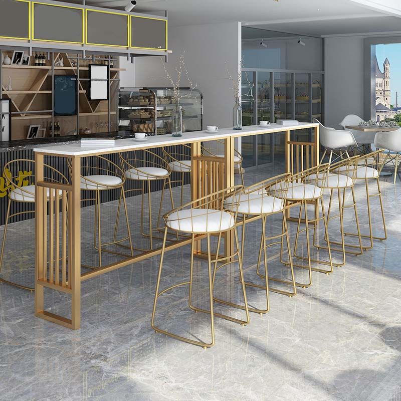 Sgabelli da bar industriali in metallo Sgabello da bar con schienale senza braccioli e cuscino