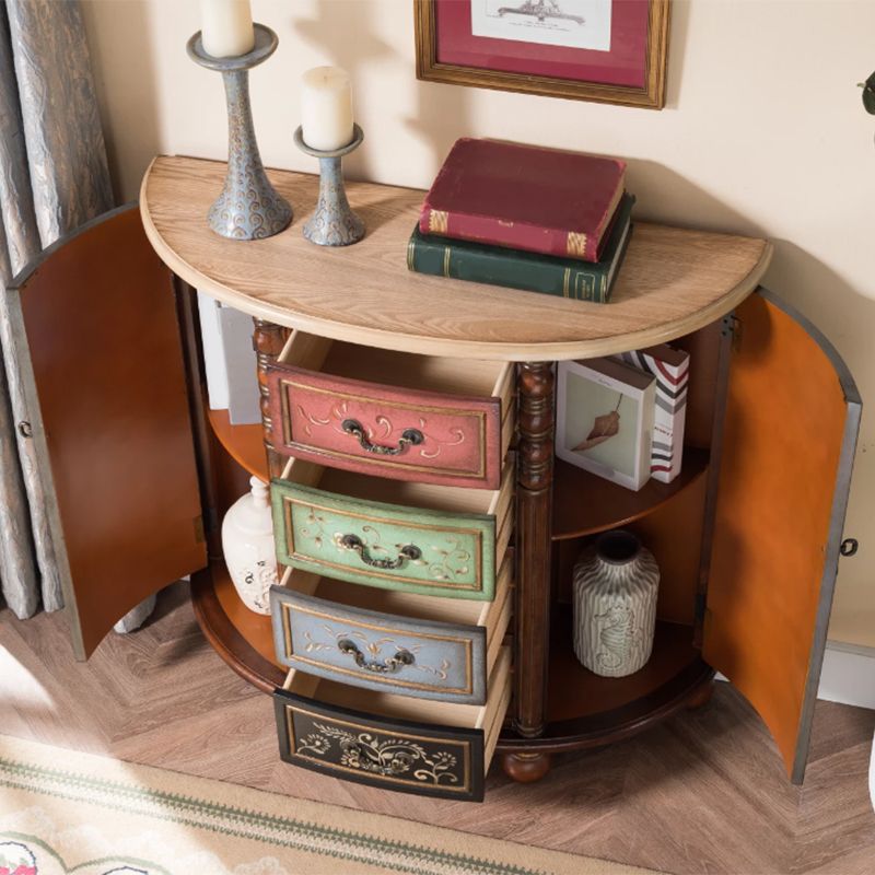 Industrial Solid Wood Cabinet with Drawers and 2 Doors Bombe Cabinet Clearhalo 'Cabinets & Chests' 'cabinets_chests' 'furn' 'furn_cabinets_chests' 'Furniture' 'Living Room Furniture' 1200x1200_321fba5f-8ffb-445c-9259-88575c9e3b85