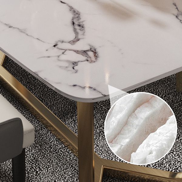 Luxury Marble Top Dining Table Rectangle Indoor Table with Trestle Base Clearhalo 'Dining Tables & Seating' 'Dining Tables' 'dining_table' 'furn' 'furn_dining_table' 'Furniture' 'furniture_dining_table' 'Kitchen & Dining Furniture' 'kitchen' 'kitchen_dining_table' 1200x1200_32202693-f77f-42ef-9cc2-f7c21f117a65