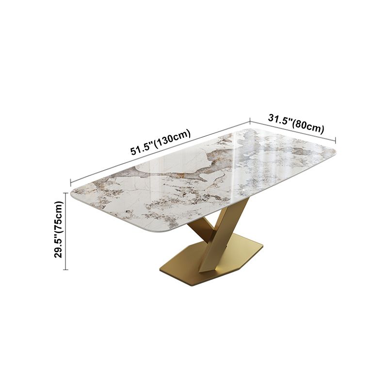 Metal Traditional Luxury Table Rectangle Sintered Stone Indoor Table with Pedestal Clearhalo ' dining_table' 'Dining Tables & Seating' 'Dining Tables' 'furn' 'furn_dining_table' 'Furniture' 'furniture_dining_table' 'Kitchen & Dining Furniture' 'kitchen&dining_furn' 'kitchen' 'kitchen_dining_table' 1200x1200_32207111-d068-4e4b-9c80-6a03045cb163
