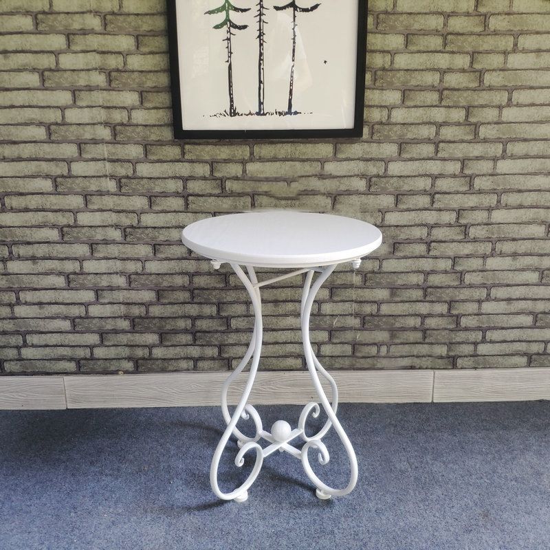 Contemporary Solid Wood End Table Metal Frame Gross Legs Sofa Side Accent Table Clearhalo 'Coffee & Accent Tables' 'End & Side Tables' 'end_side_tables' 'furn' 'furn_end_side_tables' 'Furniture' 'Living Room Furniture' 1200x1200_3220b39c-51ea-4a26-916a-b953e1d3445b