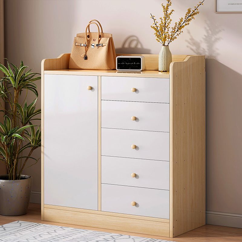 Minimalist Wooden Accent Cabinet Bar Pulls Handle Design Storage Cabinet