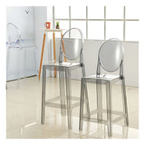 Scandinavian Design Plastic Counter Barstools Full Back Stools for Home