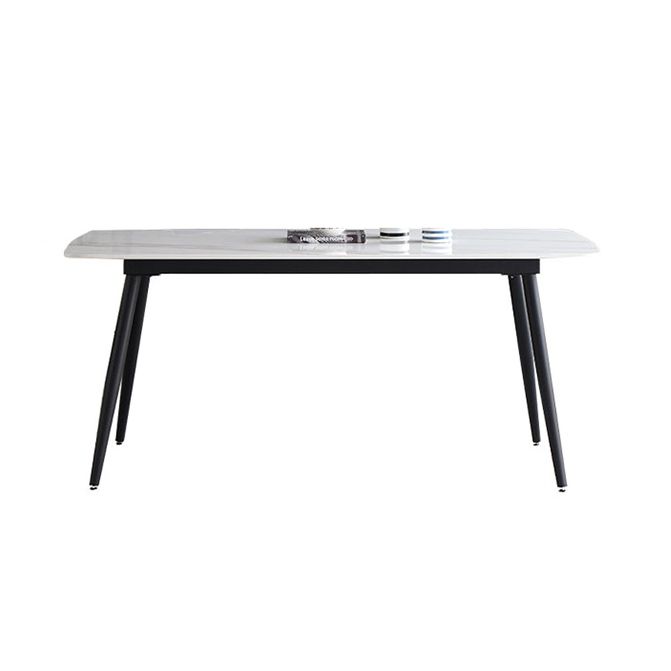 Sintered Stone Modern Style Dining Table Rectangle Table with 4 Legs for Home Clearhalo ' dining_table' 'Dining Tables & Seating' 'Dining Tables' 'Furniture' 'furniture_dining_table' 'Kitchen & Dining Furniture' 'kitchen&dining_furn' 'kitchen' 'kitchen_dining_table' 1200x1200_32220bc0-753d-4ffe-98e0-76a18b6d10c3