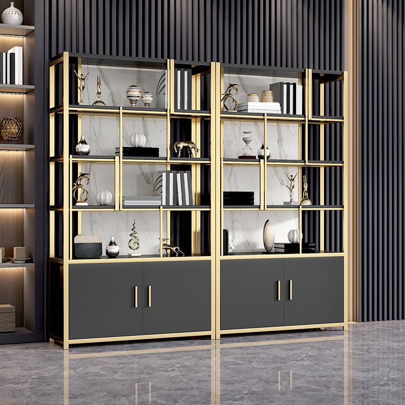 Glam Open Back Shelf Bookcase Metal Book Shelf for Home Office Clearhalo 'Bookcases' 'furn' 'furn_bookcases' 'Furniture' 'Office Furniture' 1200x1200_322317b9-dde9-44e5-9816-5222dc5f6e77