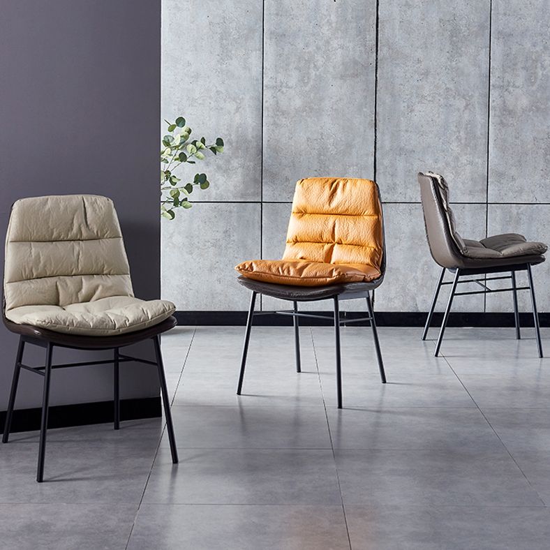 Modern Design Leather Dining Side Chair Upholstered Solid Back Armless Chairs Clearhalo ' kitchen&dining_furn' 'Dining Chairs' 'Dining Tables & Seating' 'dining_chair' 'furn' 'furn_dining_chair' 'Furniture' 'furniture_dining_chair' 'Kitchen & Dining Furniture' 'kitchen' 1200x1200_3223687c-78cc-4ce2-907e-51b8f4f7b4e2