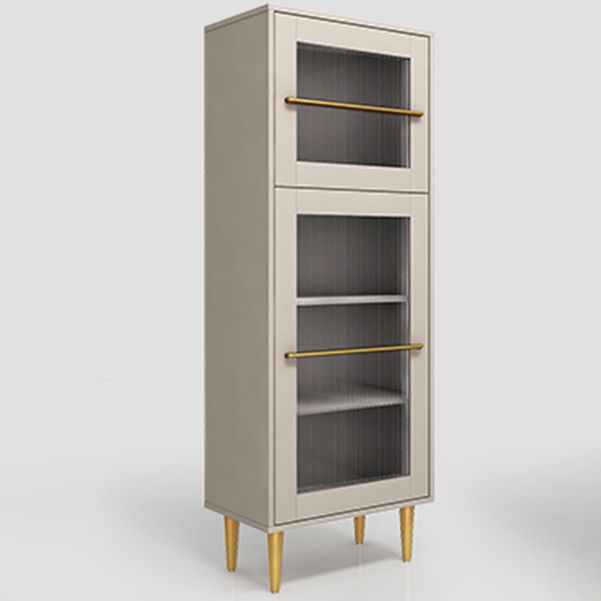 Glamglasetüren Buffet Ständer 53 "H MDF einstellbare Regale 2-Kabinet-Wohnzimmerbuffet