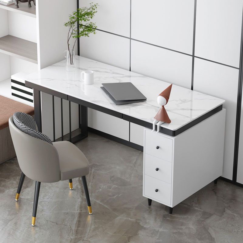 Home Bureau de bureau moderne Home White Writing Bureau avec tiroirs