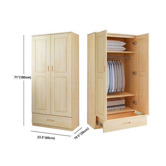Modern Solid Wood Wardrobe Cabinet Bedroom Armoire with Doors Clearhalo 'Armoires & Wardrobes' 'armoires_wardrobes' 'Bedroom Furniture' 'furn' 'furn_armoires_wardrobes' 'Furniture' 1200x1200_32251cb7-a63a-4781-956f-f50b5fea9d5d