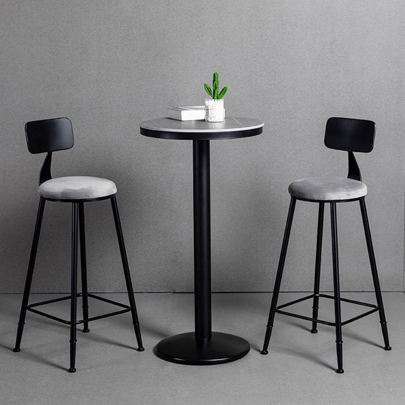 Modern 1/3 Pieces Bar Table Set Round Stone Counter Table with Backrest Stools Clearhalo 'Bar Furniture' 'furn' 'furn_home_bar_bar_sets' 'Furniture' 'Home Bars & Bar Sets' 'home_bar_bar_sets' 'Kitchen & Dining Furniture' 1200x1200_32263fac-3a45-4eb3-a626-3147efd59238