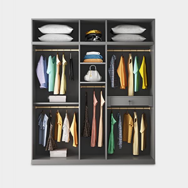 モダンなワードローブアーモアは、引き出し付きの木製ワードローブキャビネットをエンジニアリングしました