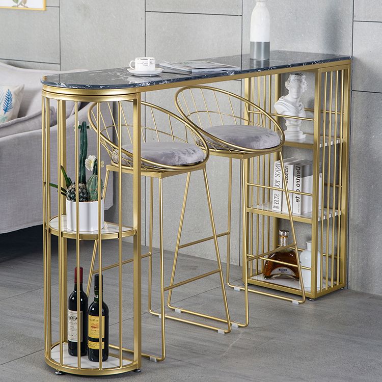 Glam Specialty Bar Dining Table Stone Bistro Bar Table with Shelves Clearhalo 'Bar Furniture' 'Bar Tables' 'bar_tables' 'furn' 'furn_bar_tables' 'Furniture' 'Kitchen & Dining Furniture' 1200x1200_3226c291-fb15-4e40-a658-182012a6c44c