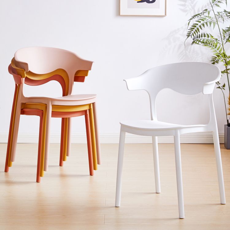 Contemporary Plastic Dining Armless Chairs Stackable Open Back Dining Side Chair Clearhalo ' kitchen&dining_furn' 'Dining Chairs' 'Dining Tables & Seating' 'dining_chair' 'furn' 'furn_dining_chair' 'Furniture' 'furniture_dining_chair' 'Kitchen & Dining Furniture' 'kitchen' 1200x1200_32270eea-487c-4d09-8019-2b3ca8bc17a2