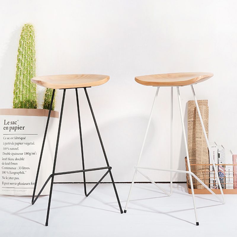 Modern Solid Wood Counter Stool Armless Bar Stool with Footrest Clearhalo 'Bar Furniture' 'Bar Stools' 'bar_stools' 'furn' 'furn_bar_stools' 'Furniture' 'Kitchen & Dining Furniture' 1200x1200_32278464-4c22-4ba8-95df-ca9ed797454e