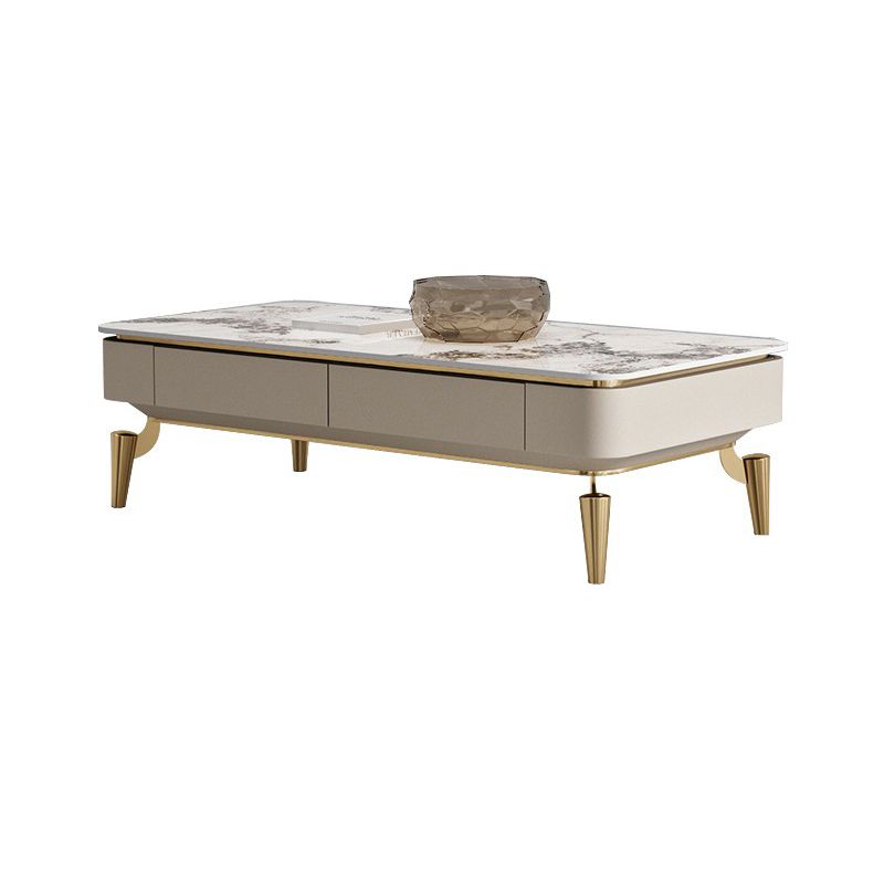4 Legs Cocktail Table Modern Rectangle Single Coffee Table with 4 Drawers Clearhalo 'Coffee & Accent Tables' 'Coffee Tables' 'coffee_tables' 'furn' 'furn_coffee_tables' 'Furniture' 'Living Room Furniture' 1200x1200_3227d0a8-4797-4aba-aeae-62a543e5e023