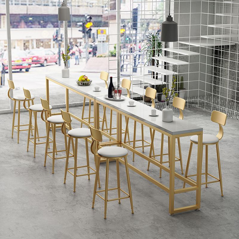 Contemporary Stone Top Bar Counter Rectangle Bar Counter with Trestle Base Clearhalo 'Bar Furniture' 'Bar Tables' 'bar_tables' 'furn' 'furn_bar_tables' 'Furniture' 'furniture_bar_tables' 'Kitchen & Dining Furniture' 1200x1200_3229821f-b922-4dc8-8597-5524b814d340