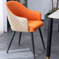 Upholstered Arm Chair Industrial Faux Leather Indoor Dining Chair with Metal Legs