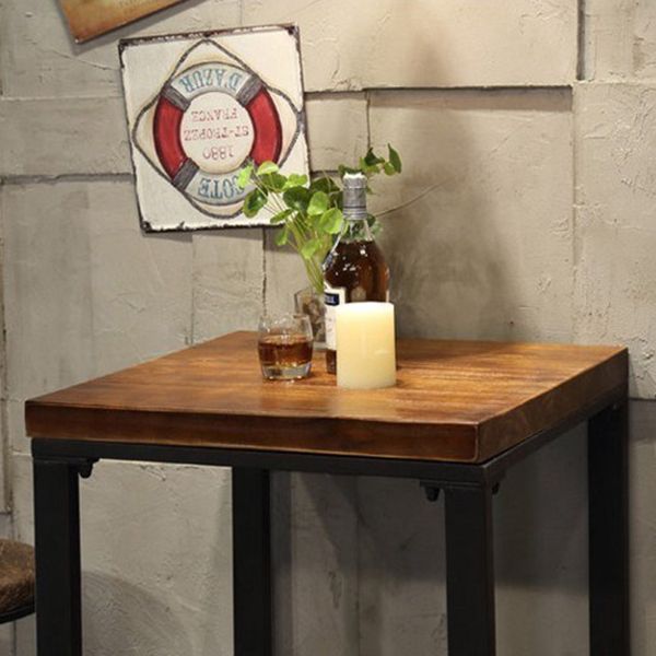 Industrial 1/2/3/5 Pieces Square Bar Table Set Solid Wood Bistro Set Clearhalo 'Bar Furniture' 'furn' 'furn_home_bar_bar_sets' 'Furniture' 'Home Bars & Bar Sets' 'home_bar_bar_sets' 'Kitchen & Dining Furniture' 1200x1200_322af72d-f7d7-4946-ad78-014bf14568fc