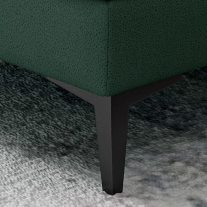 Square Arm Sectionals,137.8" L, Pillowed Back Faux Leather Cushions Sectional in Green