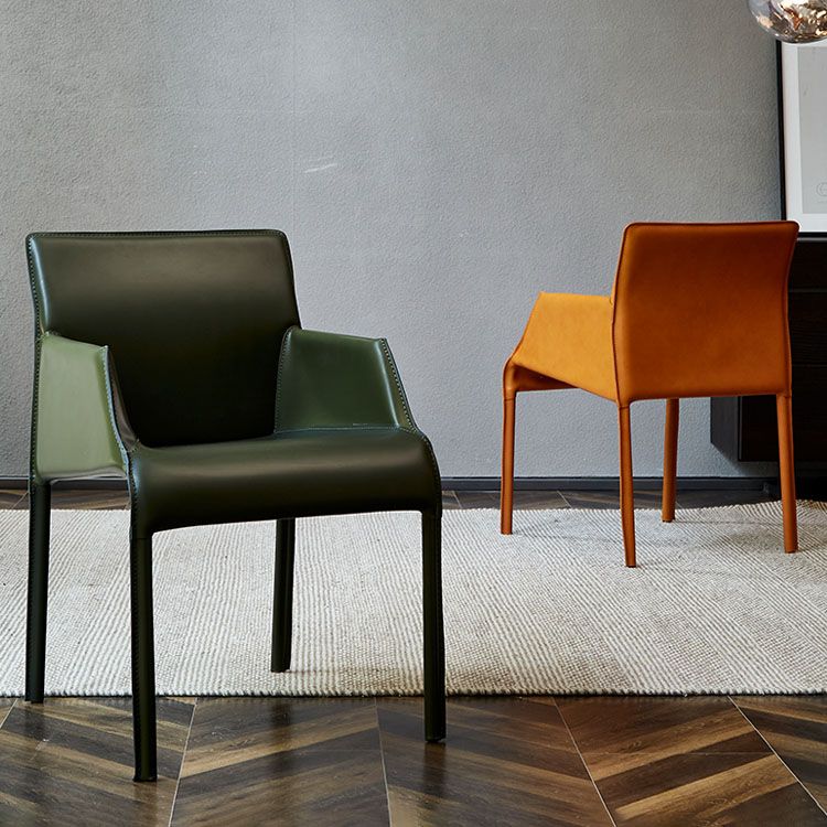 Leather Modern Indoor-Outdoor Chair Restaurant Solid Back Arm Chair Clearhalo ' kitchen&dining_furn' 'Dining Chairs' 'Dining Tables & Seating' 'dining_chair' 'furn' 'furn_dining_chair' 'Furniture' 'furniture_dining_chair' 'Kitchen & Dining Furniture' 'kitchen' 1200x1200_322c06cb-6517-424c-a5b8-2c96eed2075c