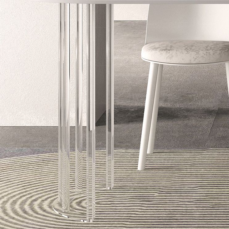 White Stone Dining Table Contemporary Dining Table with Sled Base Clearhalo 'Dining Tables & Seating' 'Dining Tables' 'dining_table' 'furn' 'furn_dining_table' 'Furniture' 'furniture_dining_table' 'Kitchen & Dining Furniture' 'kitchen' 'kitchen_dining_table' 1200x1200_322c9138-8c7c-4161-ad4d-abf28b3a2446