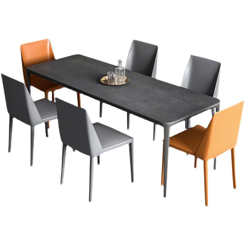 Contemporary Sintered Stone Rectangle Table Set 1/4/7 Pieces Dining Set Clearhalo 'Dining Room Sets' 'Dining Tables & Seating' 'dining_room_set' 'furn' 'furn_dining_room_set' 'Furniture' 'Kitchen & Dining Furniture' 1200x1200_322e6196-2057-4037-a787-8e93875cccb0