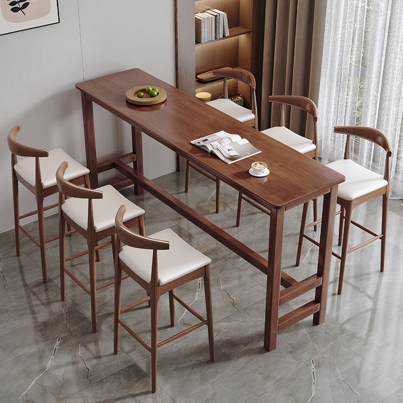 Modern Style Bistro Bar Table Rectangle Solid Wood Bar Table for Home Clearhalo 'Bar Furniture' 'Bar Tables' 'bar_tables' 'furn' 'furn_bar_tables' 'Furniture' 'Kitchen & Dining Furniture' 1200x1200_3230e6e5-ae28-45d3-b121-efe43d0fdaea