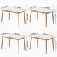 Modern Sintered Stone Top White Dining Table Rectangle Standard Dining Table with 4 Legs Base Clearhalo ' dining_table' 'Dining Tables & Seating' 'Dining Tables' 'furn' 'furn_dining_table' 'Furniture' 'furniture_dining_table' 'Kitchen & Dining Furniture' 'kitchen&dining_furn' 'kitchen' 'kitchen_dining_table' 1200x1200_3232acbf-1467-47d9-b2fa-120d3183339f