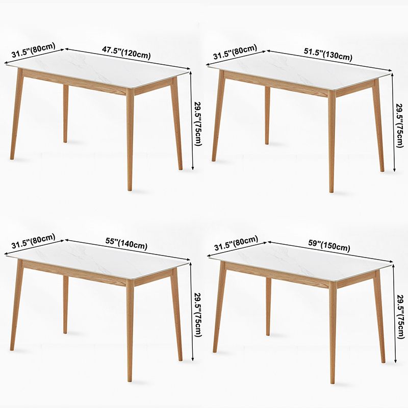 Modern Sintered Stone Top White Dining Table Rectangle Standard Dining Table with 4 Legs Base Clearhalo ' dining_table' 'Dining Tables & Seating' 'Dining Tables' 'furn' 'furn_dining_table' 'Furniture' 'furniture_dining_table' 'Kitchen & Dining Furniture' 'kitchen&dining_furn' 'kitchen' 'kitchen_dining_table' 1200x1200_3232acbf-1467-47d9-b2fa-120d3183339f