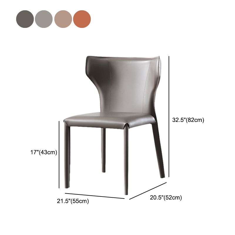 Armless Dining Chairs Modern Leather Wingback Side Chairs for Dining Room Clearhalo 'Dining Chairs' 'Dining Tables & Seating' 'dining_chair' 'furn' 'furn_dining_chair' 'Furniture' 'furniture_dining_chair' 'Kitchen & Dining Furniture' 1200x1200_3232e4c2-609d-4598-82fd-9adb4f7ea447