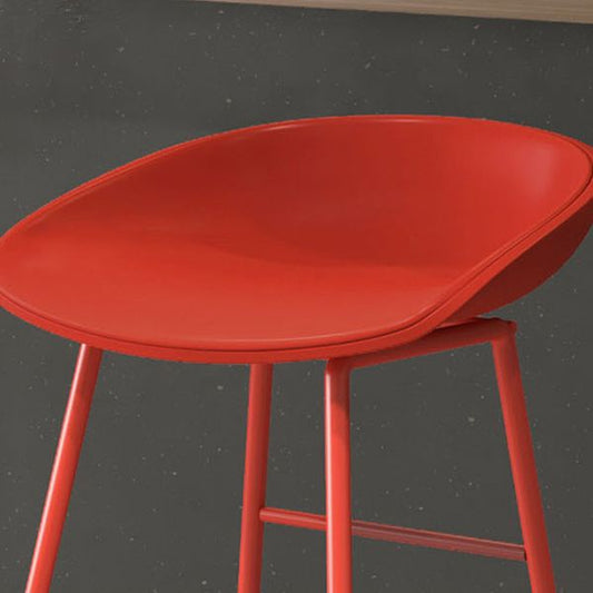 Indoor Glam Armless Bucket Seat Low Back Plastic and Steel Bar Stool