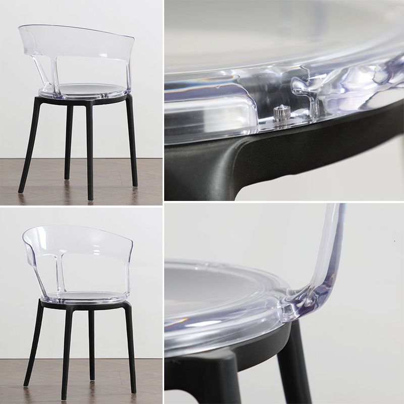 Contemporary Plastic Restaurant Side Chair Clear Open Back Dining Chair Clearhalo ' kitchen&dining_furn' 'Dining Chairs' 'Dining Tables & Seating' 'dining_chair' 'furn' 'furn_dining_chair' 'Furniture' 'furniture_dining_chair' 'Kitchen & Dining Furniture' 'kitchen' 1200x1200_323660c6-069f-4013-b2f0-775c2975d7d4