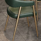 Industrial Faux Leather Chairs Upholstered Arm Chairs with Metal Base