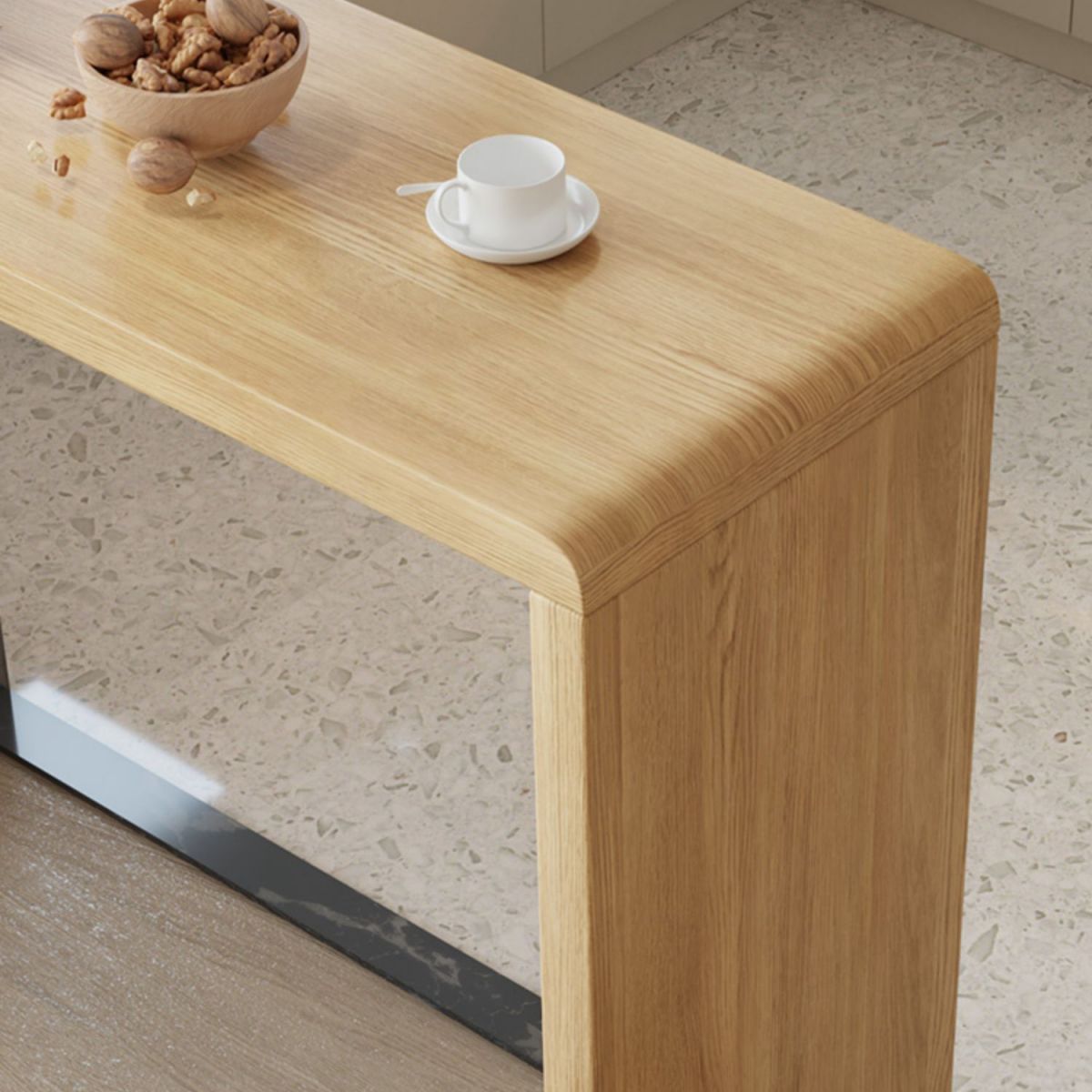 Contemporary Natural Finish Wooden Bistro Table for Small Places