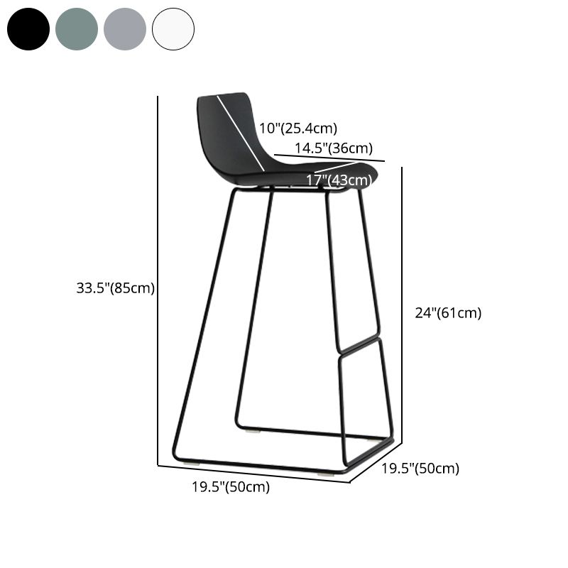 Contemporary Plastic Barstool Bristol Bar Stool With Metal Legs and Low Back Clearhalo 'Bar Furniture' 'Bar Stools' 'bar_stools' 'furn' 'furn_bar_stools' 'furniture_bar_stools' 'Kitchen & Dining Furniture' 'kitchen&dining_furn' 'kitchen' 'kitchen_furn' Furniture' 1200x1200_3237f95e-daf8-4f04-8719-5620c0696c92