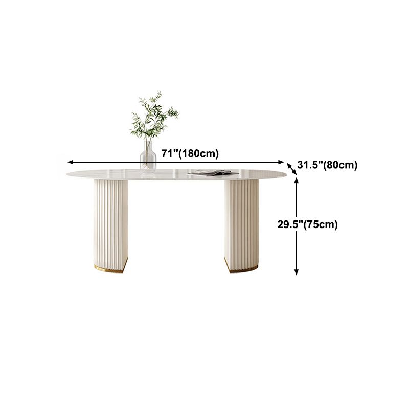 Metal Contemporary Oval Dining Table Sintered Stone Top Table for Dining Room Clearhalo 'Dining Tables & Seating' 'Dining Tables' 'dining_table' 'furn' 'furn_dining_table' 'Furniture' 'Kitchen & Dining Furniture' 1200x1200_3238c6a0-480f-4252-9fac-2c629a4c1d9d