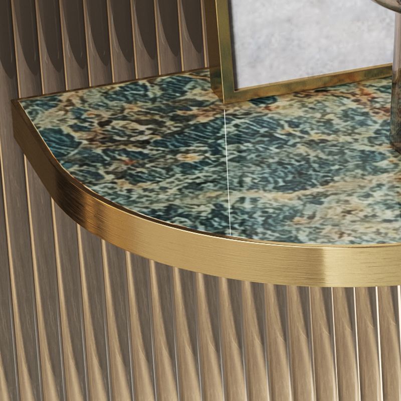 Glam Free Form Console Table with Stainless Steel Bracket for Hall Clearhalo 'Console Tables' 'console_tables' 'Entry & Mudroom Furniture' 'furn' 'furn_console_tables' 'Furniture' 1200x1200_3238d569-be51-4e22-81ef-eb327f056bc2