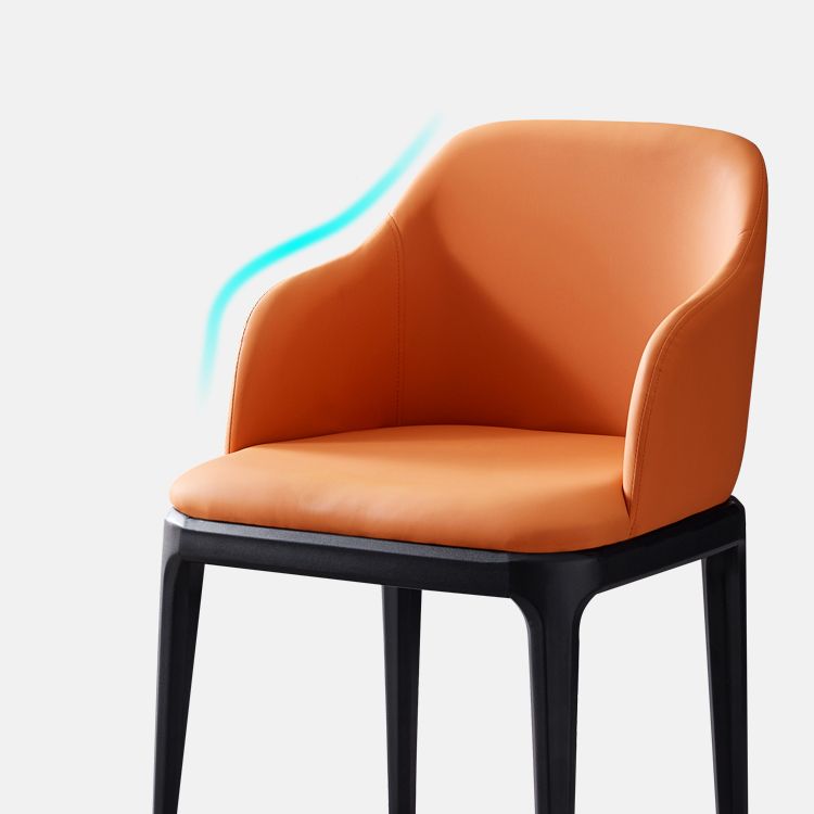 Faux Leather Contemporary Dining Room Chair Metallic Finish Solid Back Dining Chair Clearhalo ' kitchen&dining_furn' 'Dining Chairs' 'Dining Tables & Seating' 'dining_chair' 'Furniture' 'furniture_dining_chair' 'Kitchen & Dining Furniture' 'kitchen' 1200x1200_3239120f-f2d2-4914-b23c-1f5fdda74e63